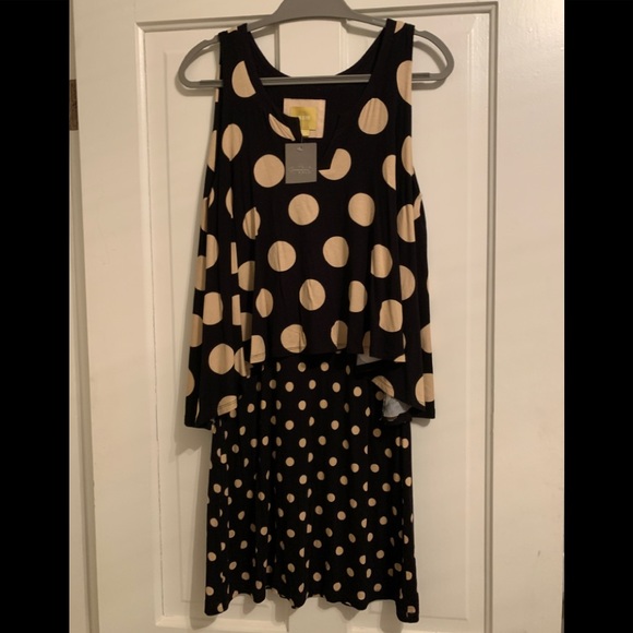 Anthropologie Dresses & Skirts - Maeve Polka Dress M Anthropologie Black Cream New